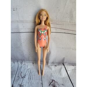 Summer Barbie Doll Wearing One Shoulder Bathing Suit